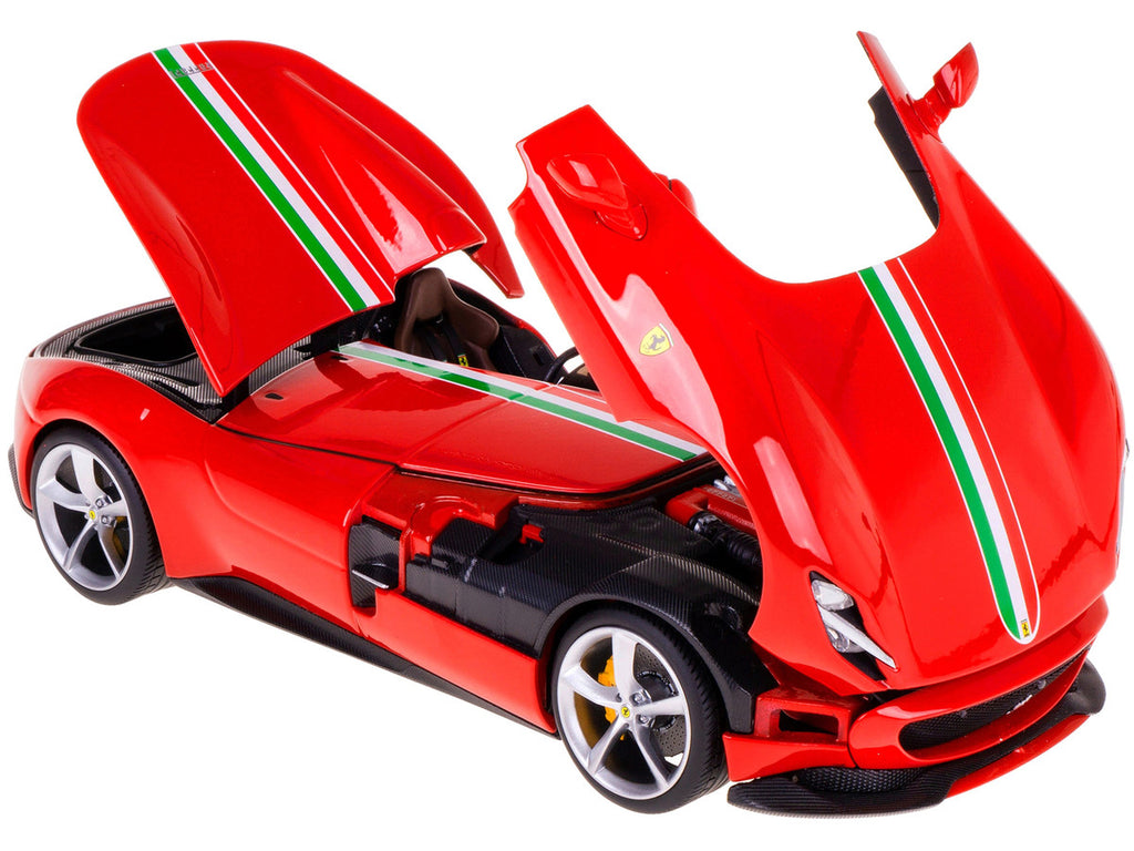 Ferrari Monza SP1 1/18 Diecast Model Car Red Italian Flag Stripes-1