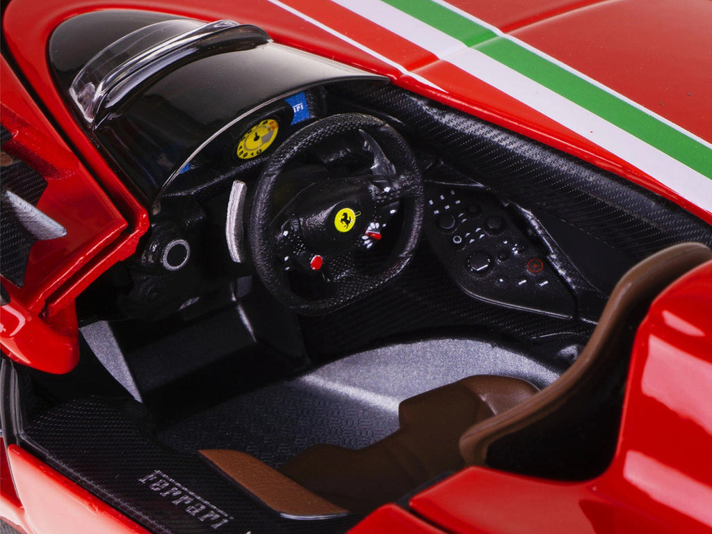 Ferrari Monza SP1 1/18 Diecast Model Car Red Italian Flag Stripes-3
