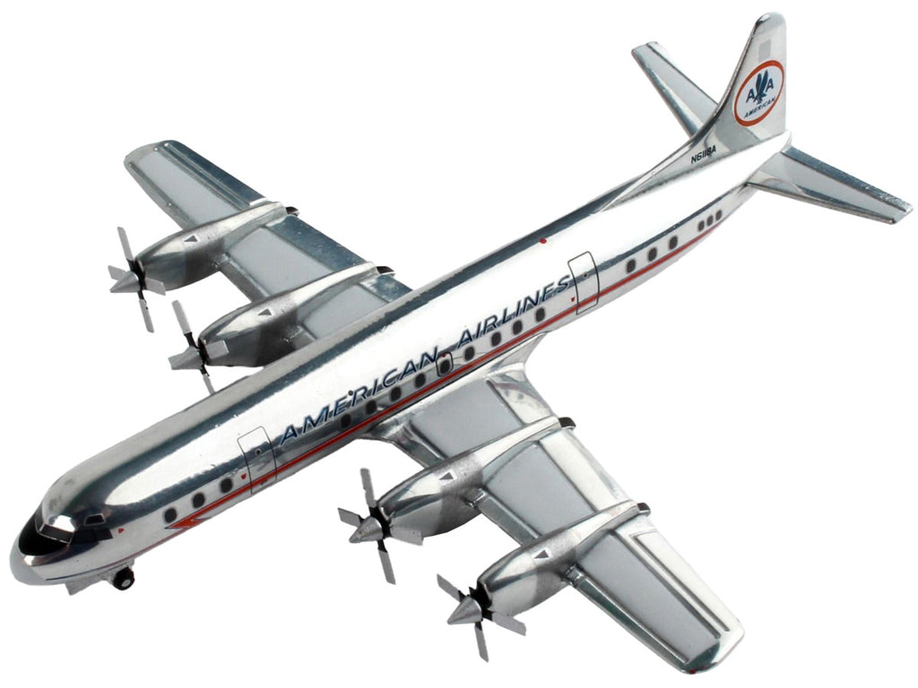 Lockheed L-188 Electra Commercial Aircraft "American Airlines" Silver with Red Stripes 1/400 Diecast Model Airplane by GeminiJets-2