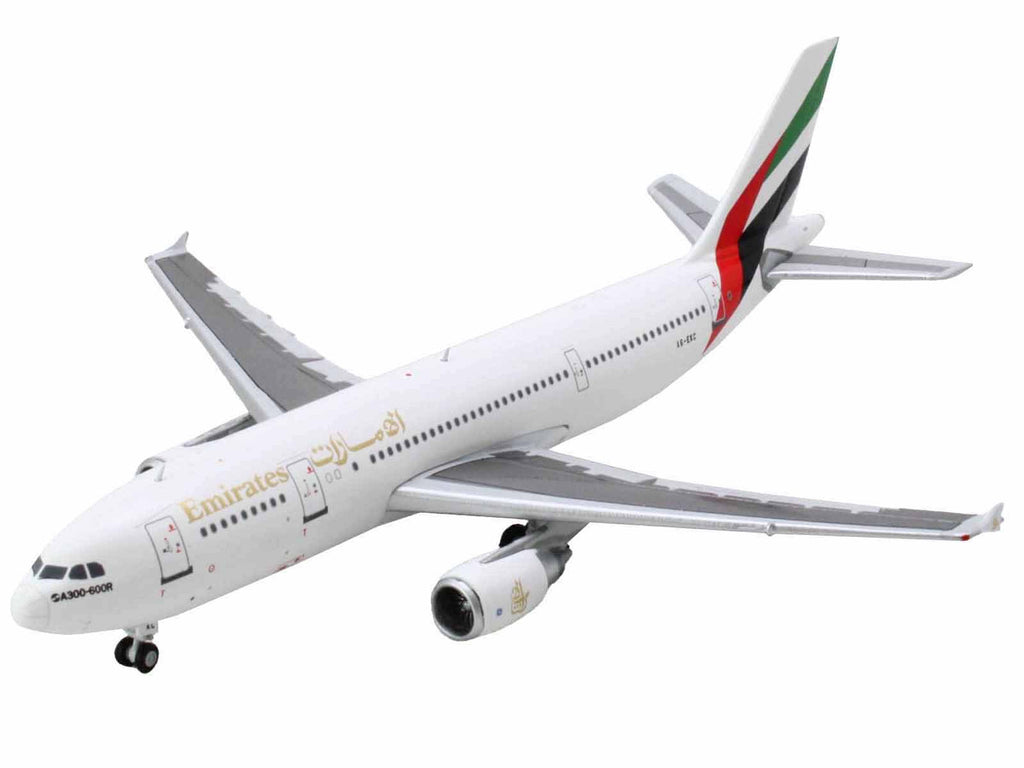 Airbus A300-600R Commercial Aircraft "Emirates Airlines" (A6-EKC) White with Striped Tail 1/400 Diecast Model Airplane by GeminiJets-2