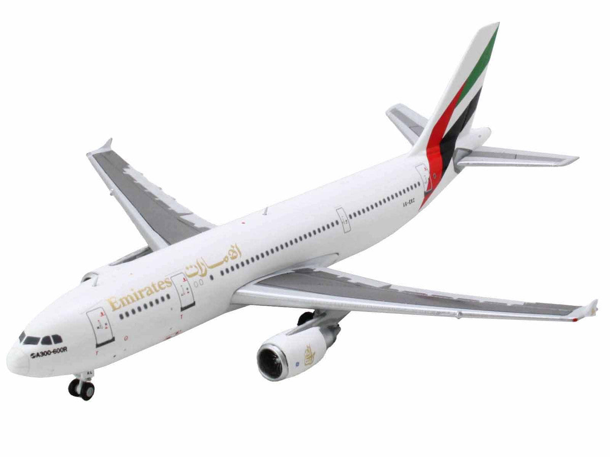 Airbus A300-600R Commercial Aircraft "Emirates Airlines" (A6-EKC) White with Striped Tail 1/400 Diecast Model Airplane by GeminiJets-2