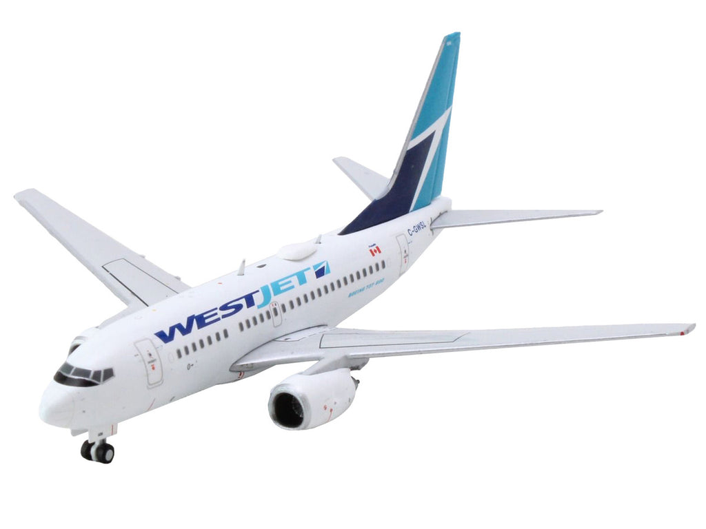 Boeing 737-600 Commercial Aircraft "Westjet Airlines" (C-GWSL) White with Blue Tail 1/400 Diecast Model Airplane by GeminiJets-1