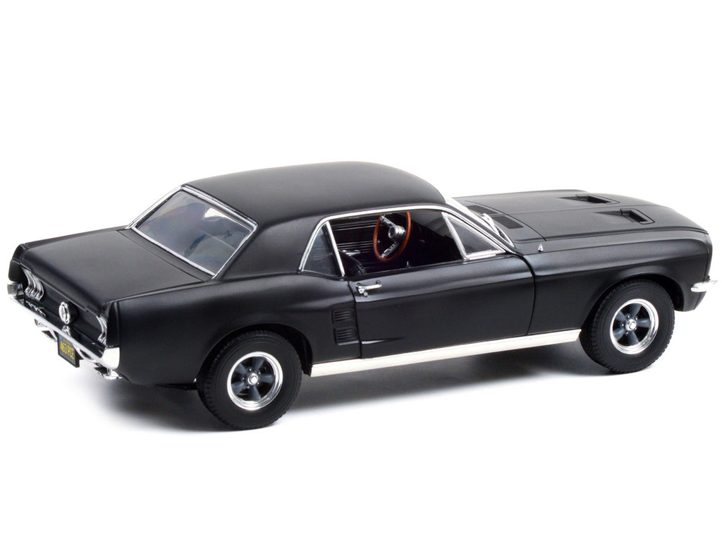 1967 Ford Mustang Coupe Matt Black (Adonis Creed's) "Creed" (2015) Movie 1/18 Diecast Model Car by Greenlight-1
