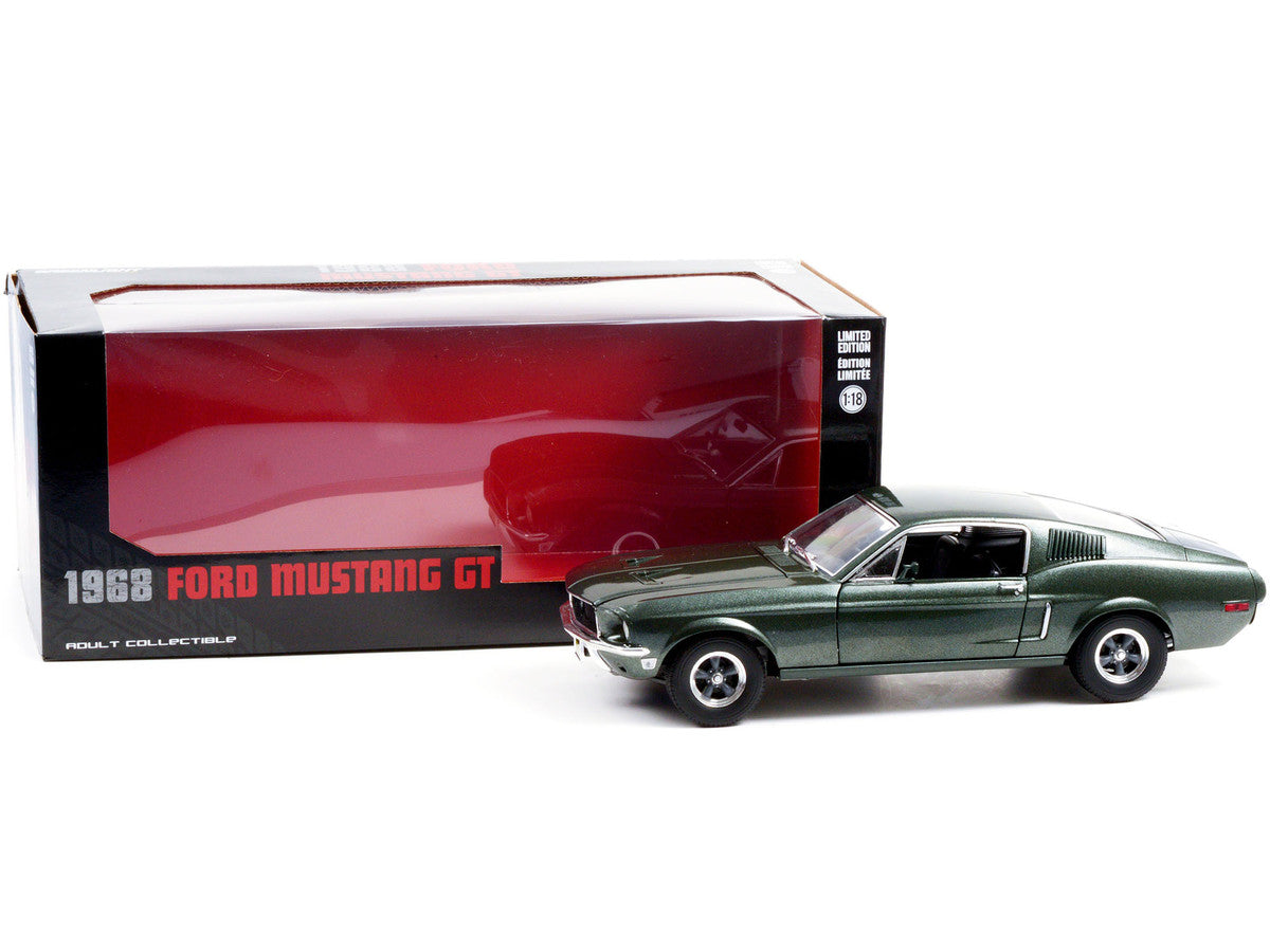 1968 Ford Mustang GT Fastback Highland Green Metallic 1/18 Diecast Model Car by Greenlight-2