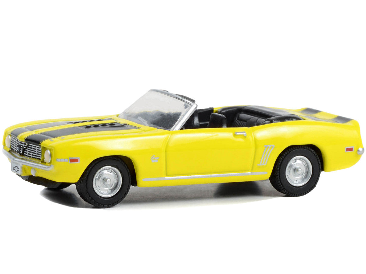 1969 Chevrolet Camaro SS Convertible Yellow with Black Stripes "17th Annual Woodward Dream Cruise Featured Heritage Vehicle" (2011) "Woodward Dream Cruise" Series 1 1/64 Diecast Model Car by Greenlight-2