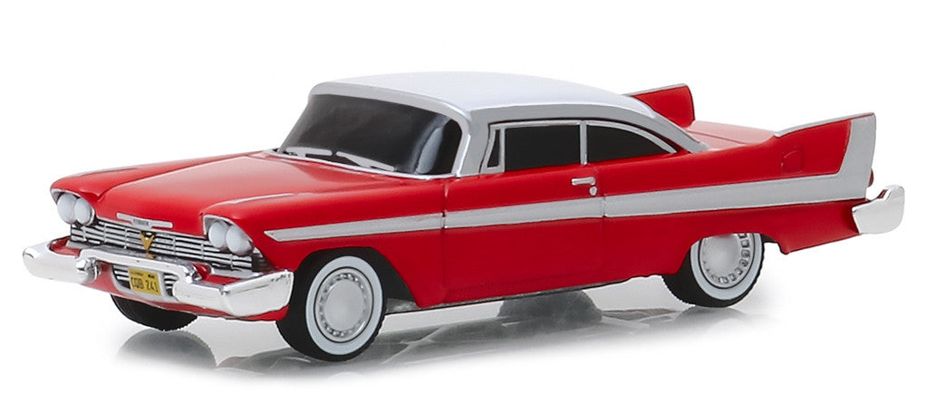 1958 Plymouth Fury Red with White Top "Evil Version" (Blacked Out Windows) "Christine" (1983) Movie "Hollywood Series" Release 24 1/64 Diecast Model Car by Greenlight-1