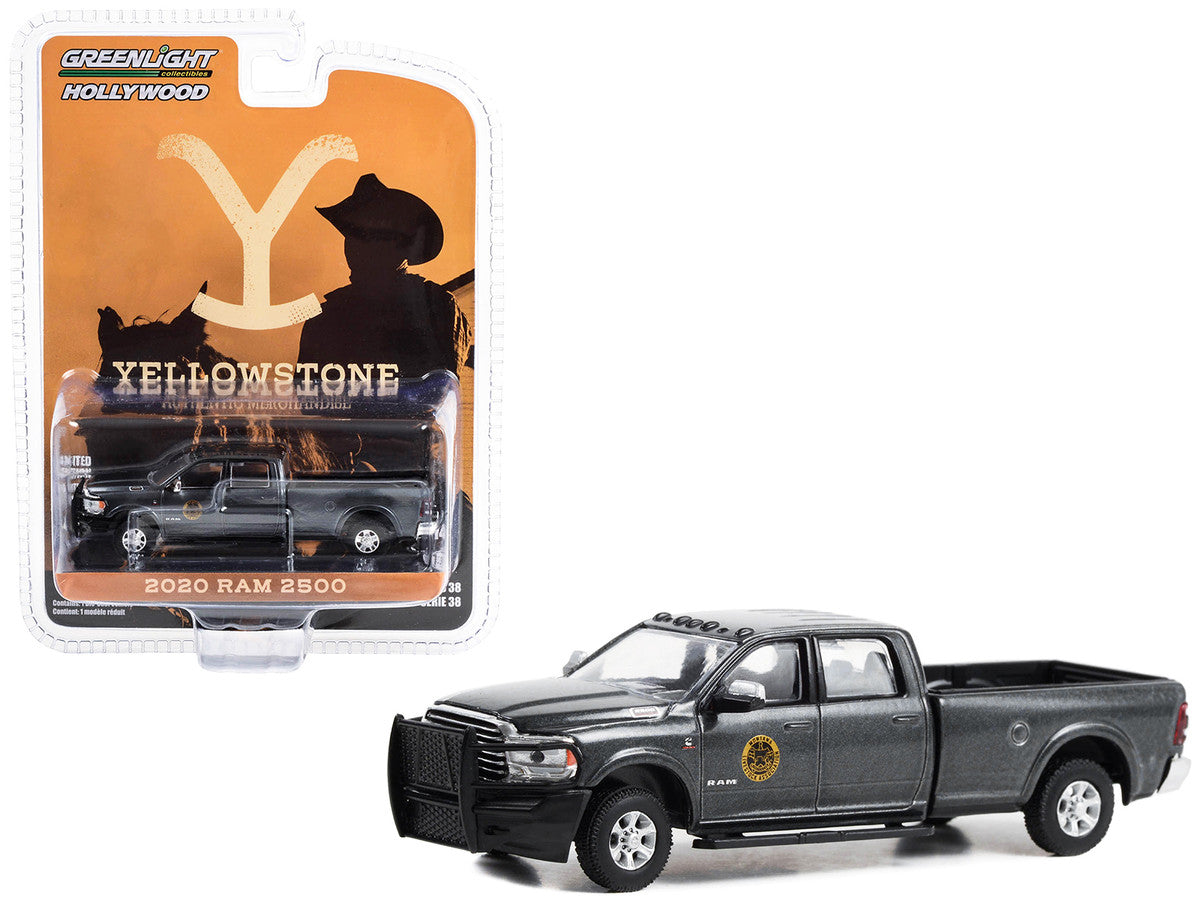 2020 Ram 2500 Pickup Truck Dark Gray Metallic "Montana Livestock Association" "Yellowstone" (2018-Current) TV Series "Hollywood Series" Release 39 1/64 Diecast Model Car by Greenlight-0