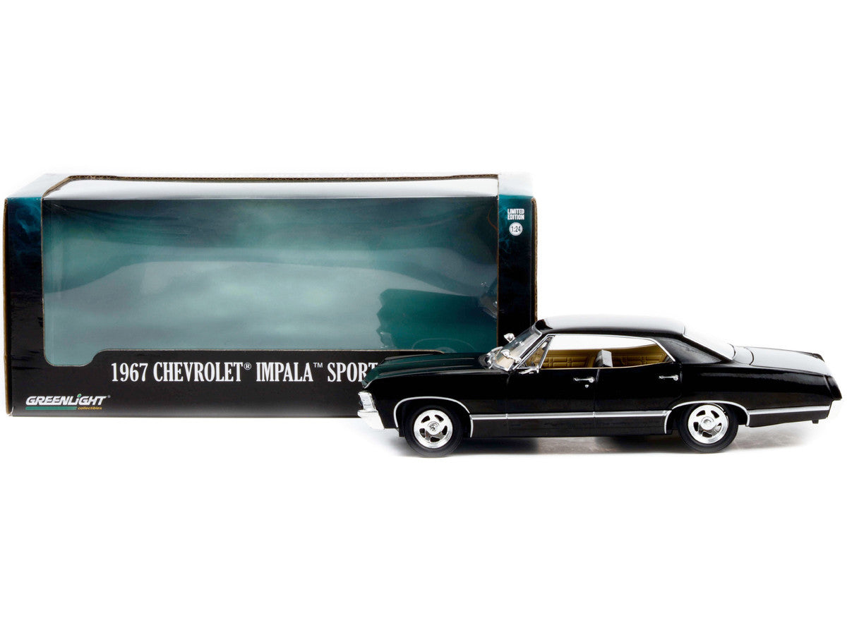1967 Chevrolet Impala Sport Sedan Tuxedo Black 1/24 Diecast Model Car by Greenlight-1