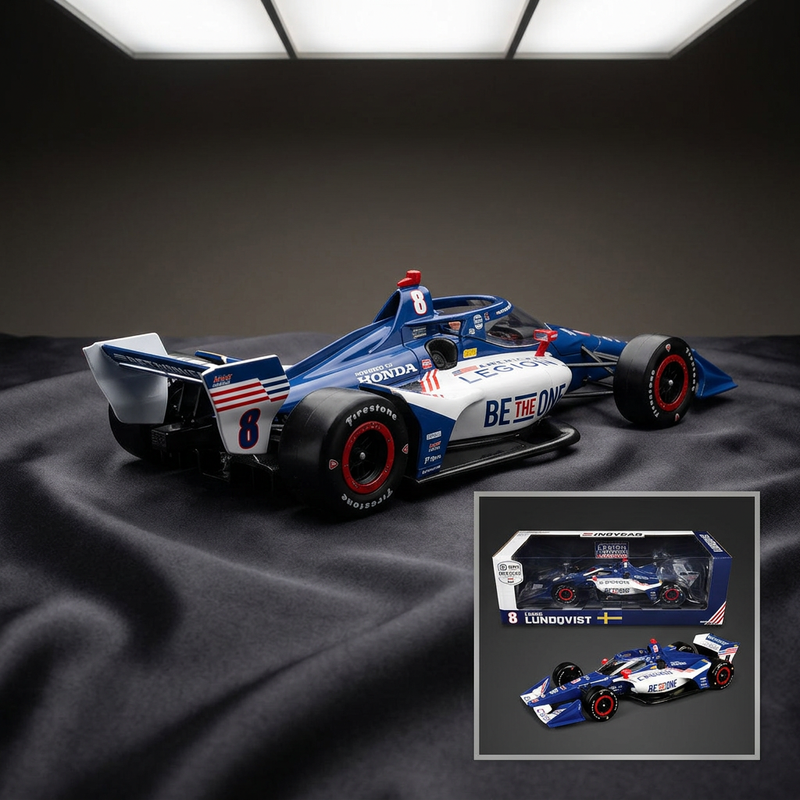 GreenLight 1:18 2024 Dallara IndyCar #8 Linus Lundqvist, American Legion — product image 1