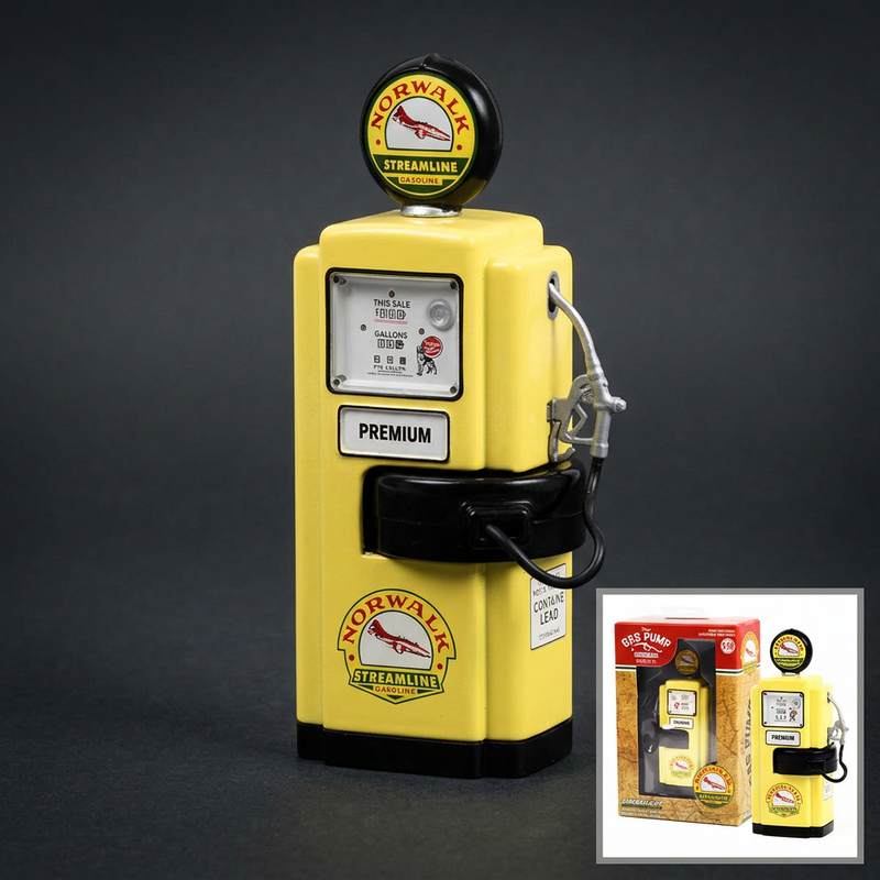 GreenLight 1:18 1948 Wayne 100-A Gas Pump "Norwalk Gasoline" Yellow and Black — product image 1