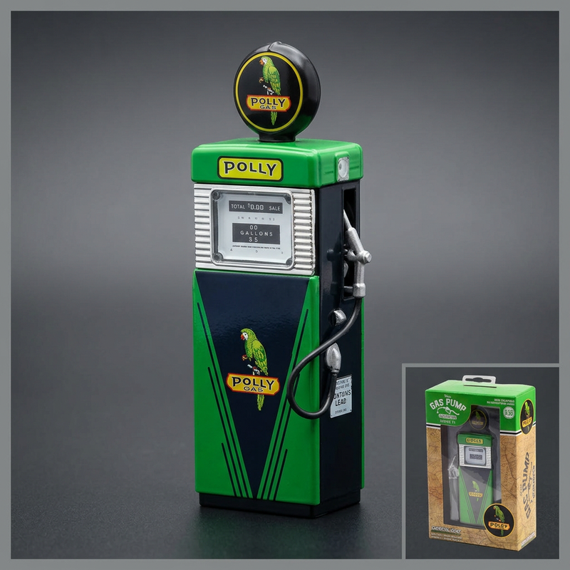 GreenLight 1:18 1951 Wayne 505 Gas Pump "Polly Gas" Green and Black — product image 1