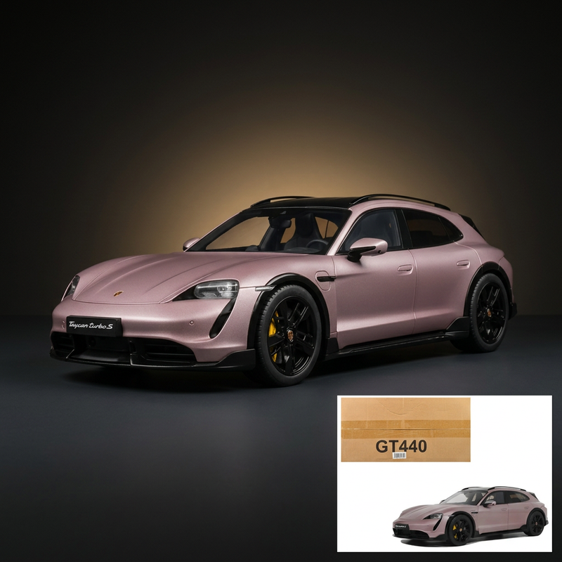 GT Spirit 1:18 2022 Porsche Taycan Turbo S Cross Turismo Pink Metallic