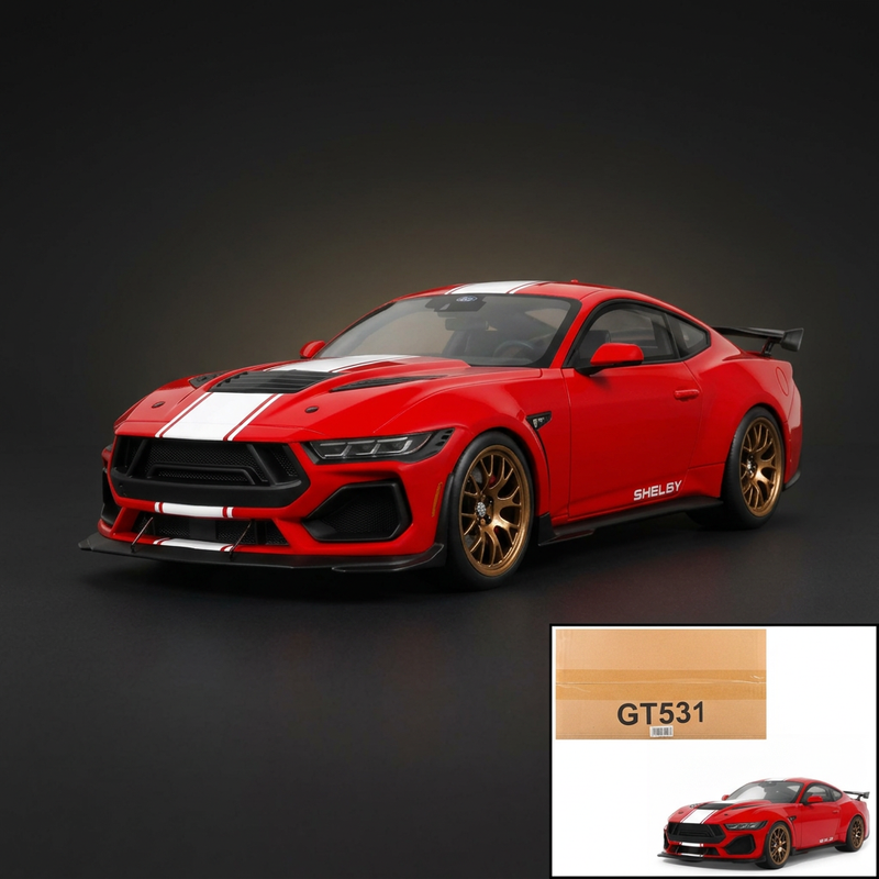 GT Spirit 1:18 2025 Shelby Mustang Supersnake Race Red with White Stripes