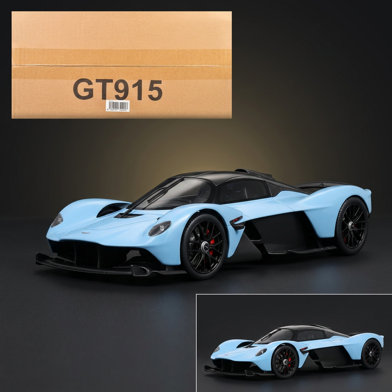 GT Spirit 1:18 2023 Aston Martin Valkyrie Light Blue with Black Top