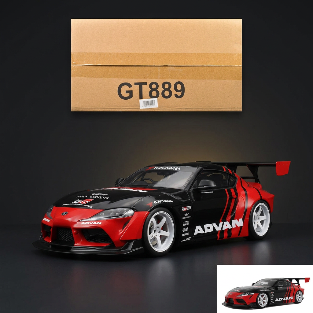 GT Spirit 1:18 2020 Toyota Supra GR RHD Advan Black and Red