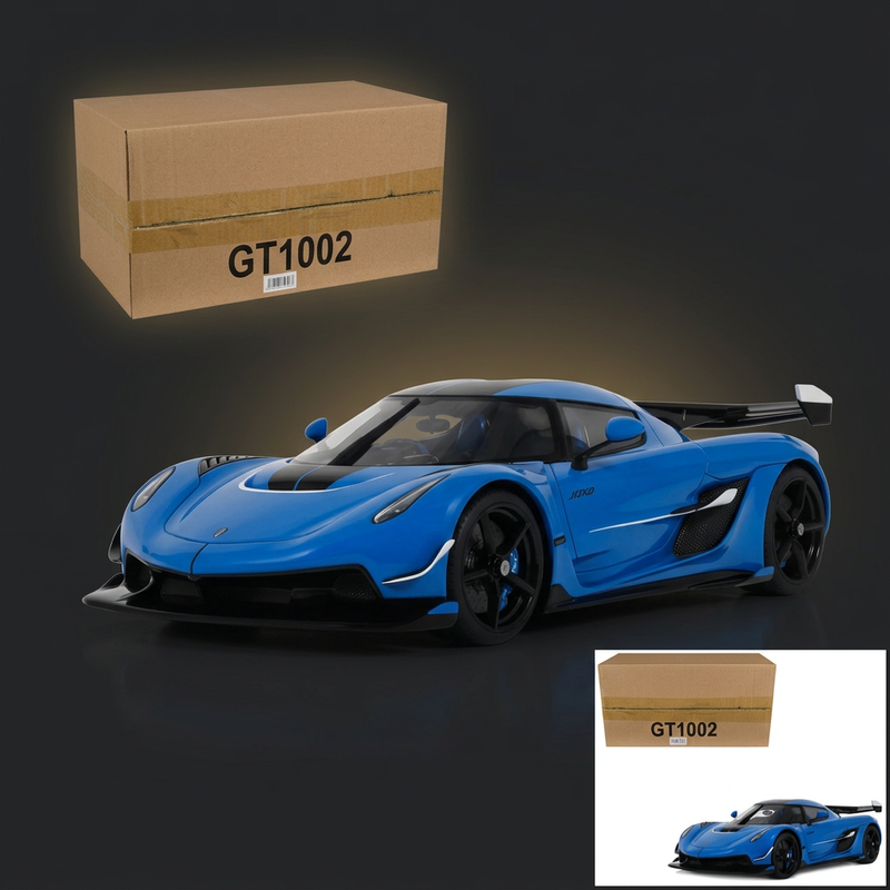 GT Spirit 1:18 2025 Koenigsegg Jesko Blue Metallic with Black Stripes