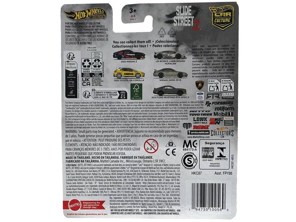 2018 Ford Mustang RTR Spec 5 Gray "Slide Street 2" Series Diecast Model Car by Hot Wheels-1