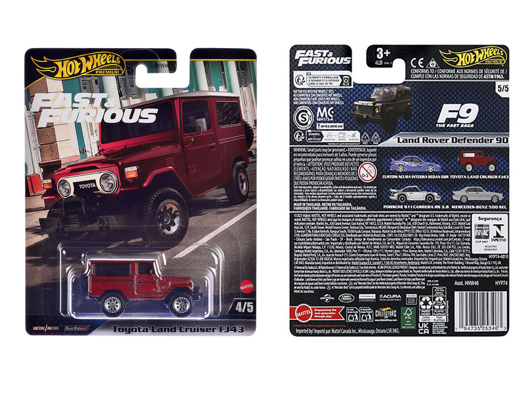 Toyota Land Cruiser FJ43 Red with White Top "The Fate of the Furious" (2017) Movie "Fast & Furious" Series Diecast Model Car by Hot Wheels-1