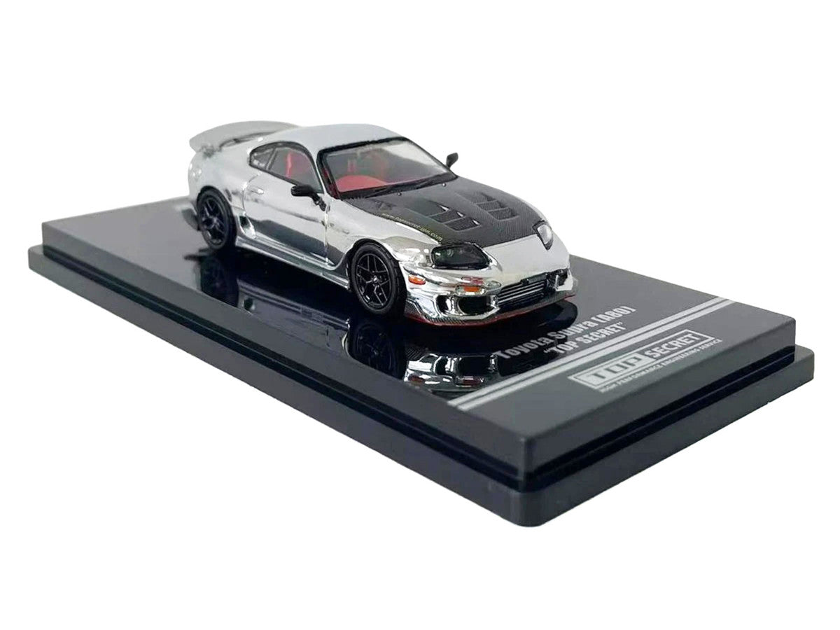 Toyota Supra A80 Top Secret GT300 RHD Chrome Carbon Hood 1/64 Model-2
