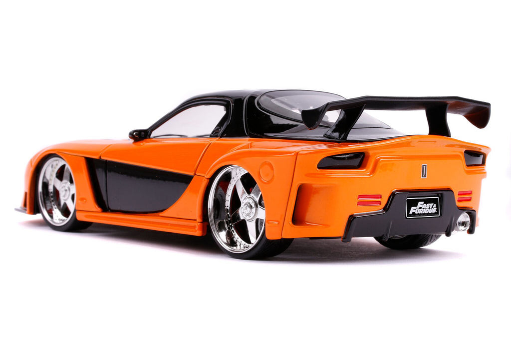 Han's Mazda RX-7 RHD (Right Hand Drive) Orange and Black "The Fast and the Furious: Tokyo Drift" (2006) Movie "25 Years of Fast & Furious" Series 1/24 Diecast Model Car by Jada-4