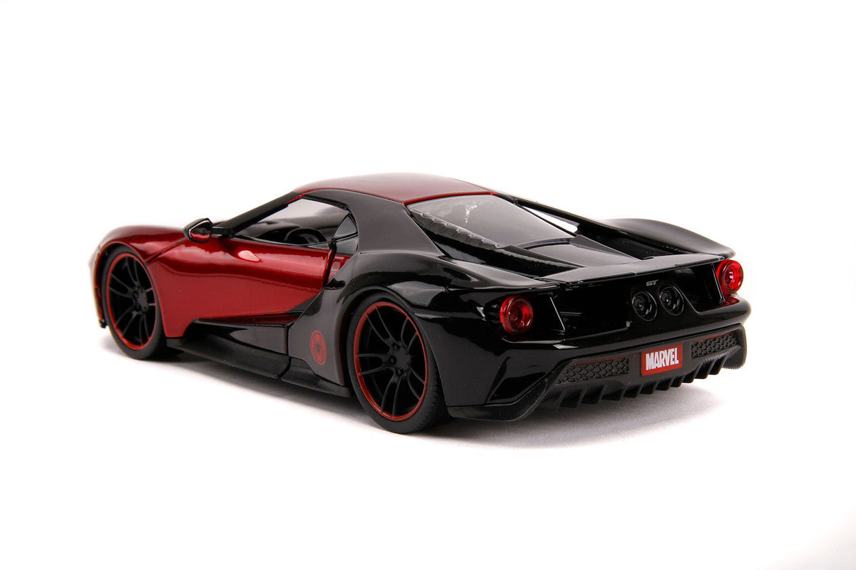 2017 Ford GT with Miles Morales Diecast Figurine "Spider Man" "Marvel" Series 1/24 Diecast Model Car by Jada-3
