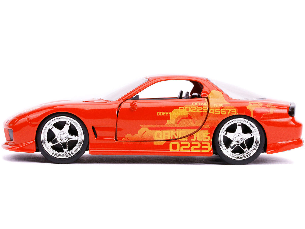 Orange Julius' Mazda RX-7 Orange Metallic with Graphics "Fast & Furious" Series 1/32 Diecast Model Car by Jada-1