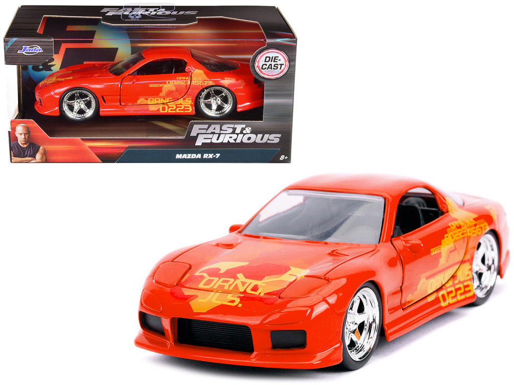 Orange Julius' Mazda RX-7 Orange Metallic with Graphics "Fast & Furious" Series 1/32 Diecast Model Car by Jada-0