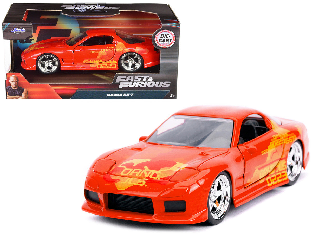 Orange Julius' Mazda RX-7 Orange Metallic with Graphics "Fast & Furious" Series 1/32 Diecast Model Car by Jada-0