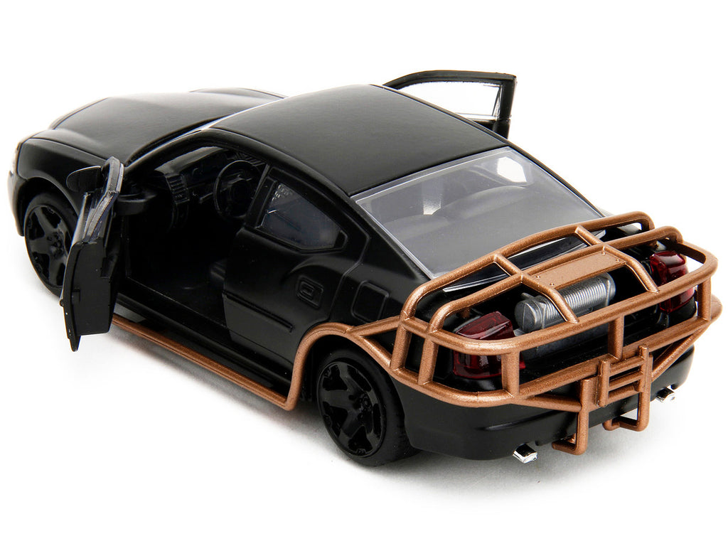 2006 Dodge Charger Matt Black with Outer Cage "Fast & Furious" Series 1/32 Diecast Model Car by Jada-3
