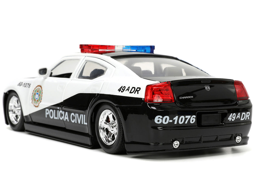 2006 Dodge Charger Police Black and White "Policia Civil" "Fast & Furious" Series 1/24 Diecast Model Car by Jada-1