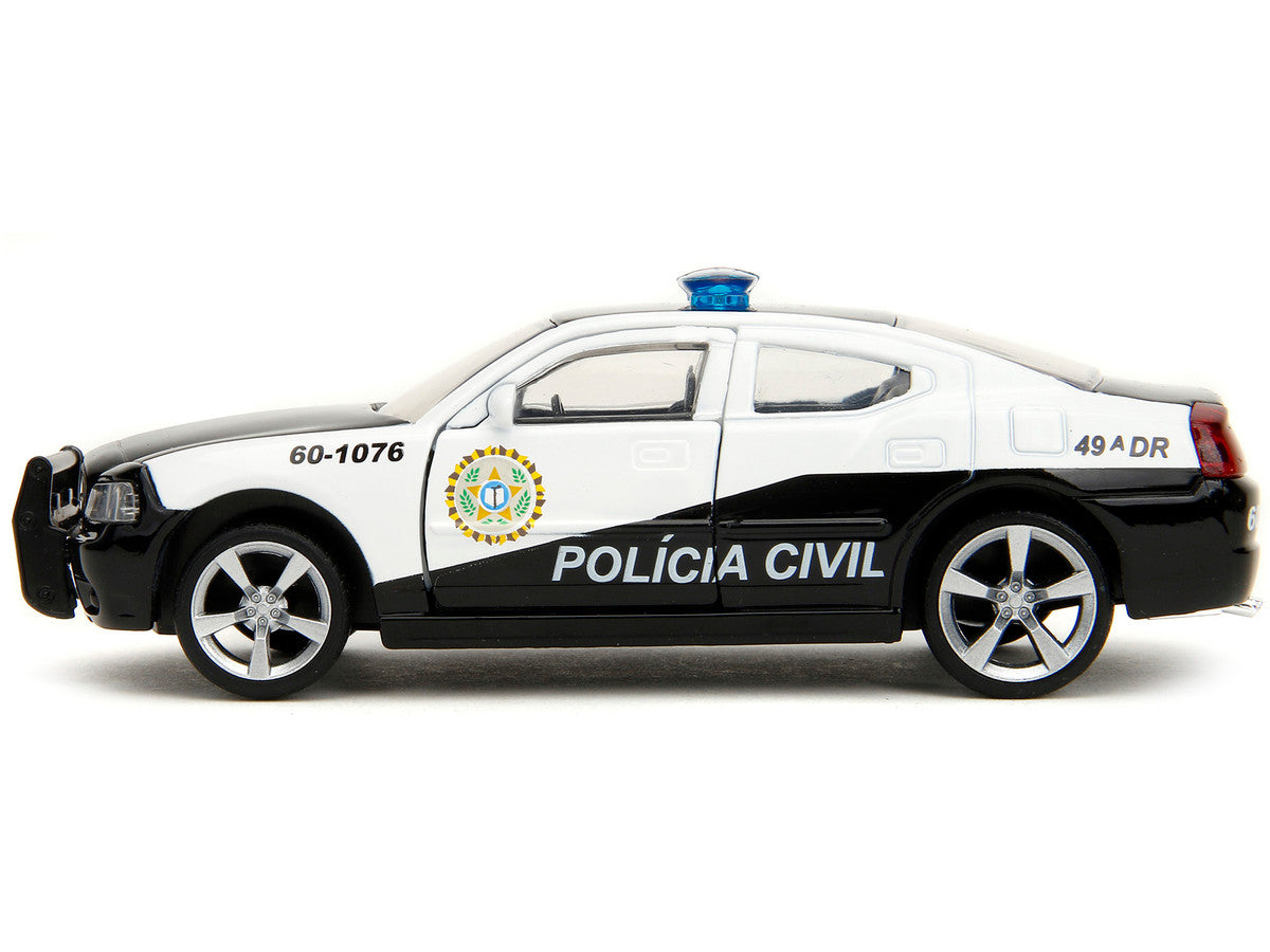 2006 Dodge Charger Police Black and White "Policia Civil" "Fast & Furious" Series 1/32 Diecast Model Car by Jada-2