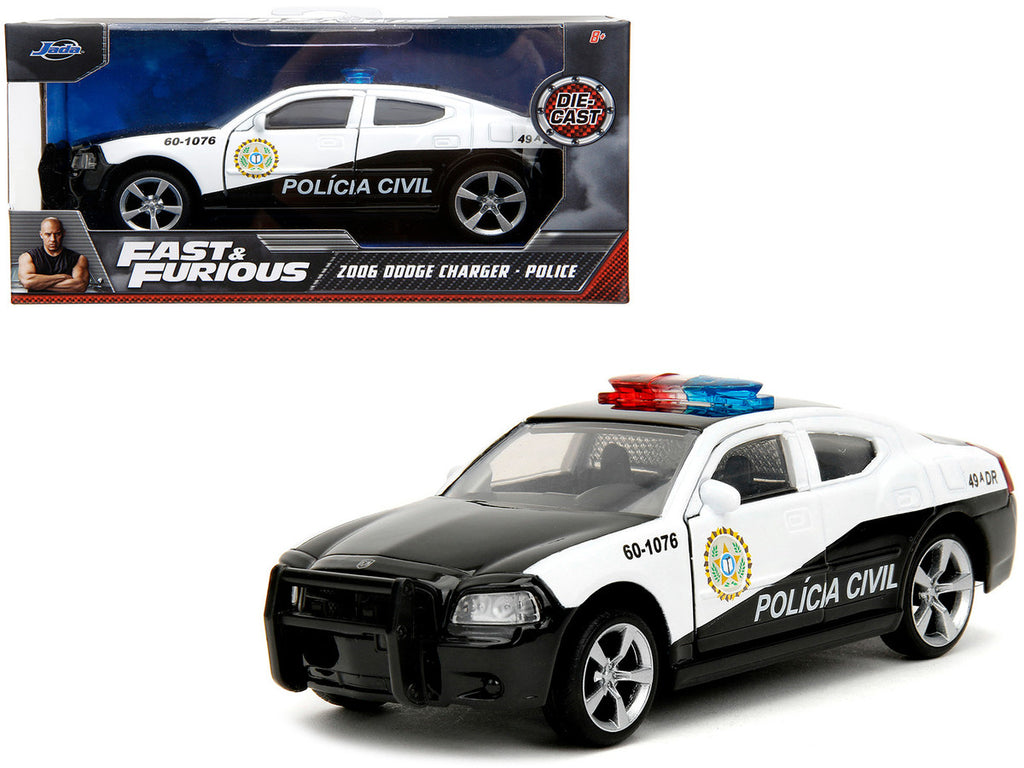2006 Dodge Charger Police Black and White "Policia Civil" "Fast & Furious" Series 1/32 Diecast Model Car by Jada-0