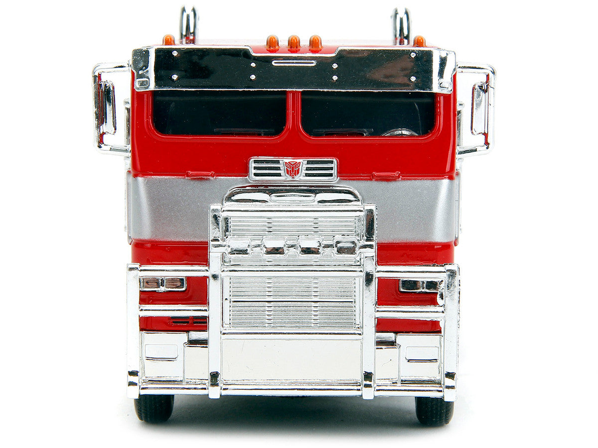 Optimus Prime Tractor Truck Red and Blue with Silver Stripes "Transformers: Rise of the Beasts" (2023) Movie "Hollywood Rides" Series 1/32 Diecast Model Car by Jada-3