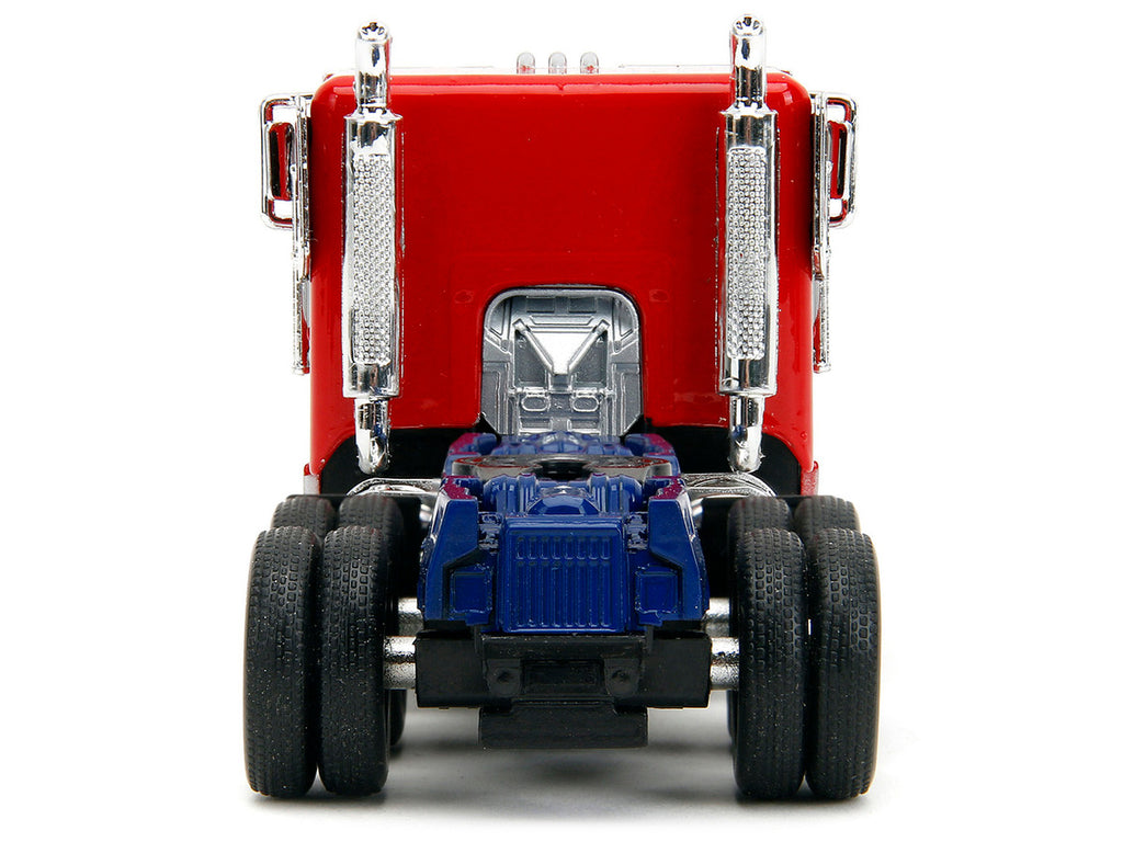 Optimus Prime Tractor Truck Red and Blue with Silver Stripes "Transformers: Rise of the Beasts" (2023) Movie "Hollywood Rides" Series 1/32 Diecast Model Car by Jada-1