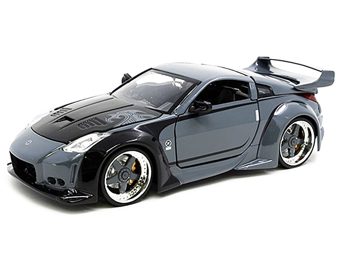D.K.'s Nissan 350Z Gray and Black with Graphics "Fast & Furious 25th Anniversary" Series 1/24 Diecast Model Car by Jada-1