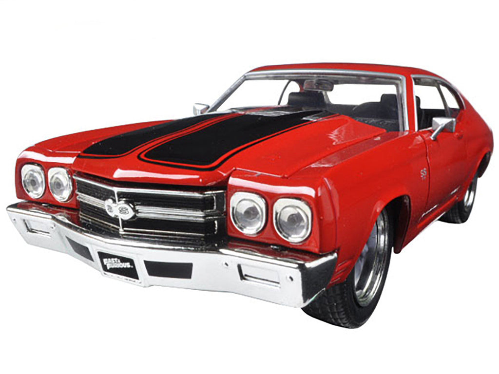 Dom's Chevrolet Chevelle SS Red with Black Stripes "Fast & Furious" Movie 1/24 Diecast Model Car by Jada-0
