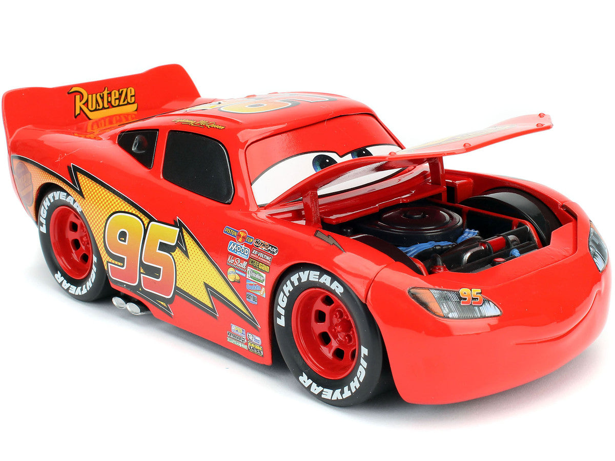 Lightning McQueen #95 Red with Extra Wheels Disney & Pixar "Cars" Movie "Hollywood Rides" Series Diecast Model Car by Jada-1