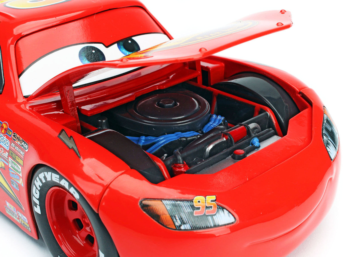 Lightning McQueen #95 Red with Extra Wheels Disney & Pixar "Cars" Movie "Hollywood Rides" Series Diecast Model Car by Jada-2