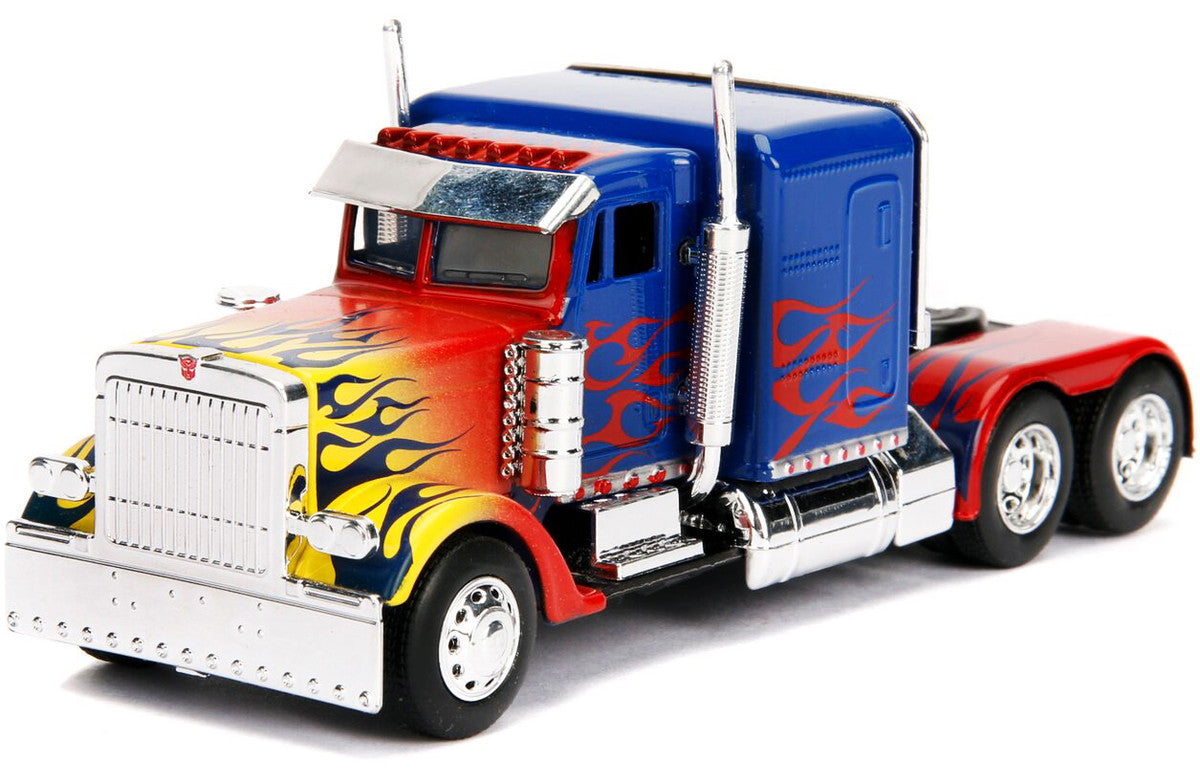 Optimus Prime Truck with Robot on Chassis from "Transformers" Movie "Hollywood Rides" Series 1/32 Diecast Model by Jada-0