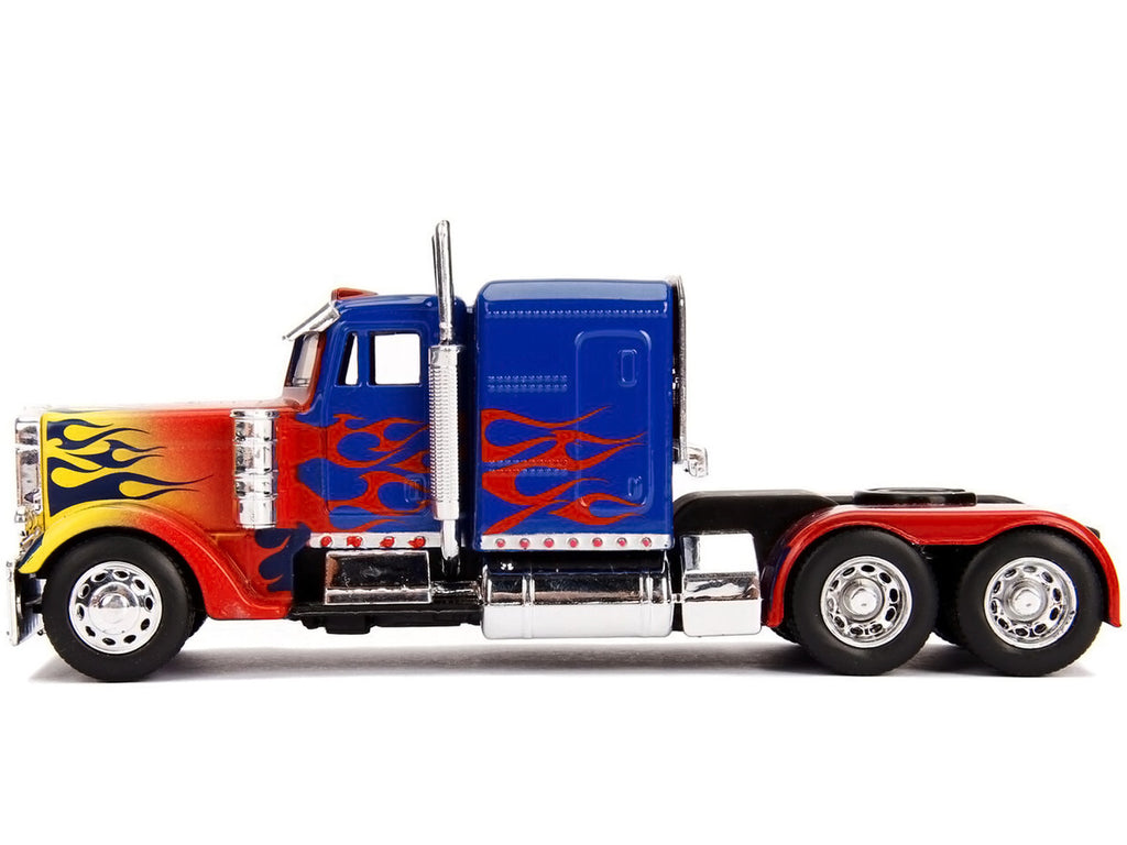 Optimus Prime Truck with Robot on Chassis from "Transformers" Movie "Hollywood Rides" Series 1/32 Diecast Model by Jada-1