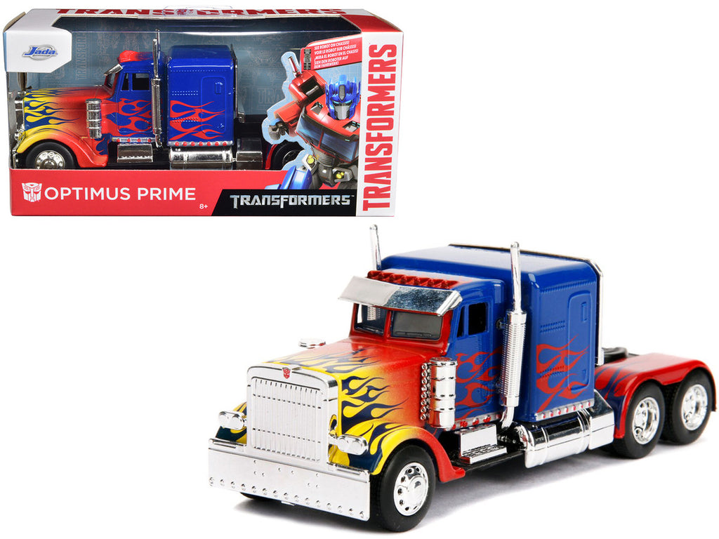 Optimus Prime Truck with Robot on Chassis from "Transformers" Movie "Hollywood Rides" Series 1/32 Diecast Model by Jada-2