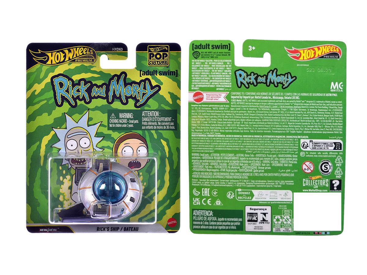 Rick's Ship Silver "Rick and Morty" (2013-Current) TV Series "Pop Culture" Series Diecast Model Car by Hot Wheels-1