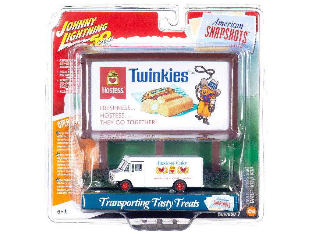 GMC Step Van White with "Hostess" Country Billboard "Johnny Lightning 50th Anniversary" 1/64 Diecast Model by Johnny Lightning-2
