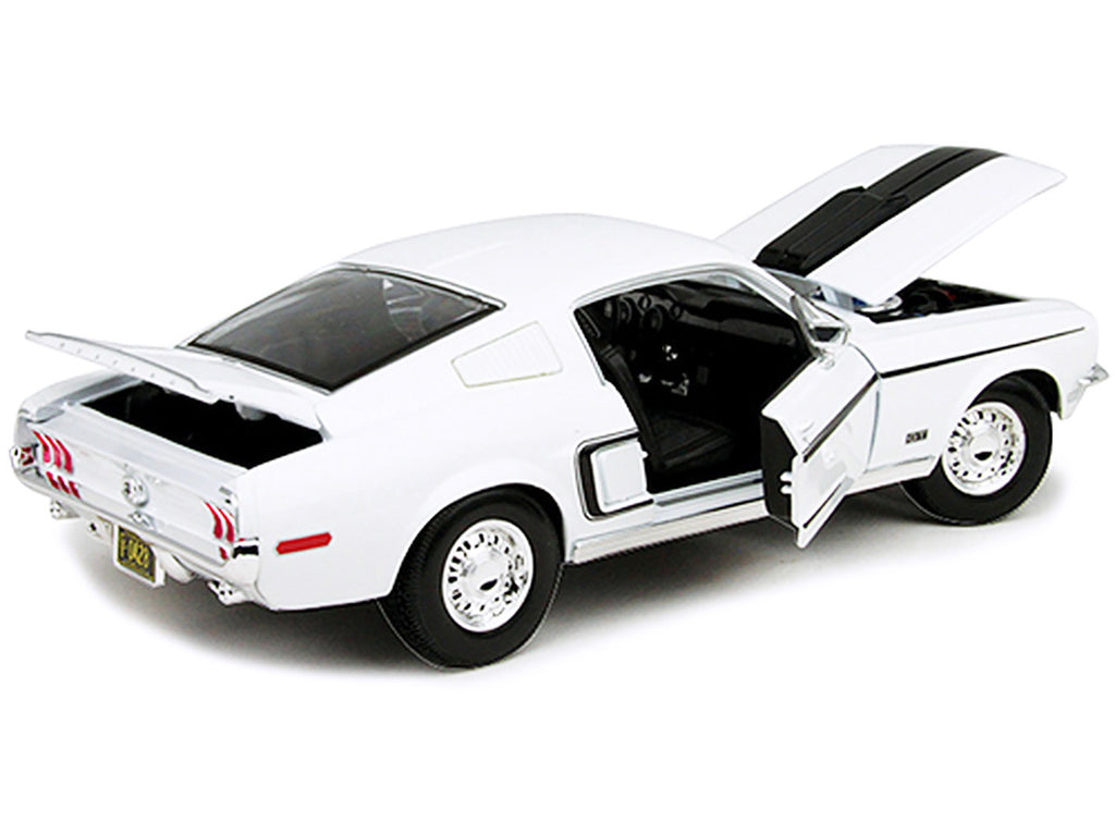 1968 Ford Mustang CJ Cobra Jet White 1/18 Diecast Model Car by Maisto-2
