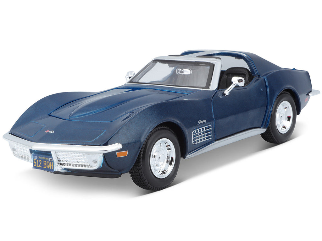 1970 Chevrolet Corvette Blue 1/24 Diecast Model Car by Maisto-1