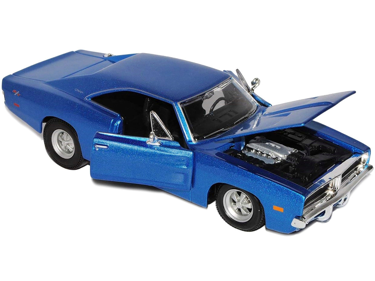 1969 Dodge Charger R/T Hemi Blue 1/25 Diecast Model Car by Maisto-1