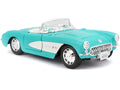 1957 Chevrolet Corvette Convertible Turquoise 1/24 Diecast Model Car by Maisto-0