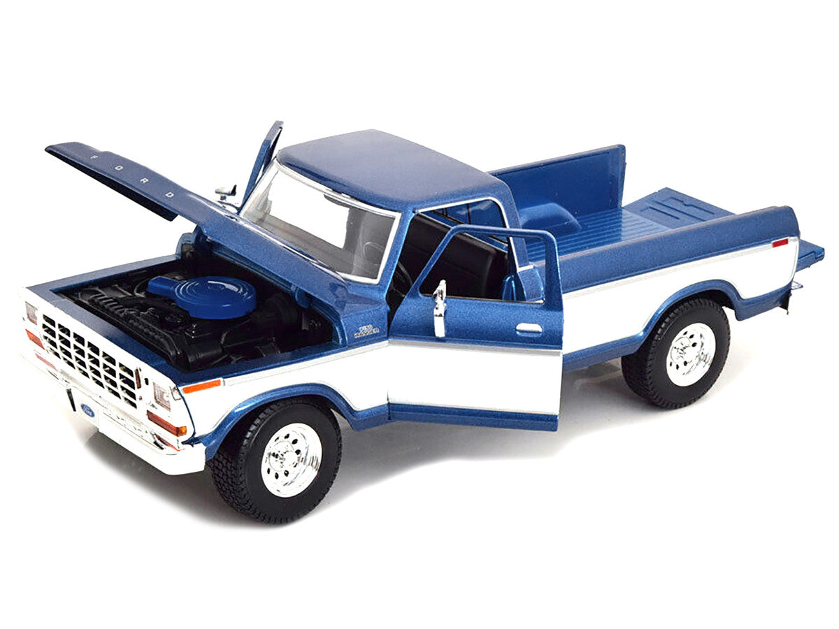 Maisto 1:18 1979 Ford F-150 Ranger Pickup Blue Metallic/Cream — product image 2