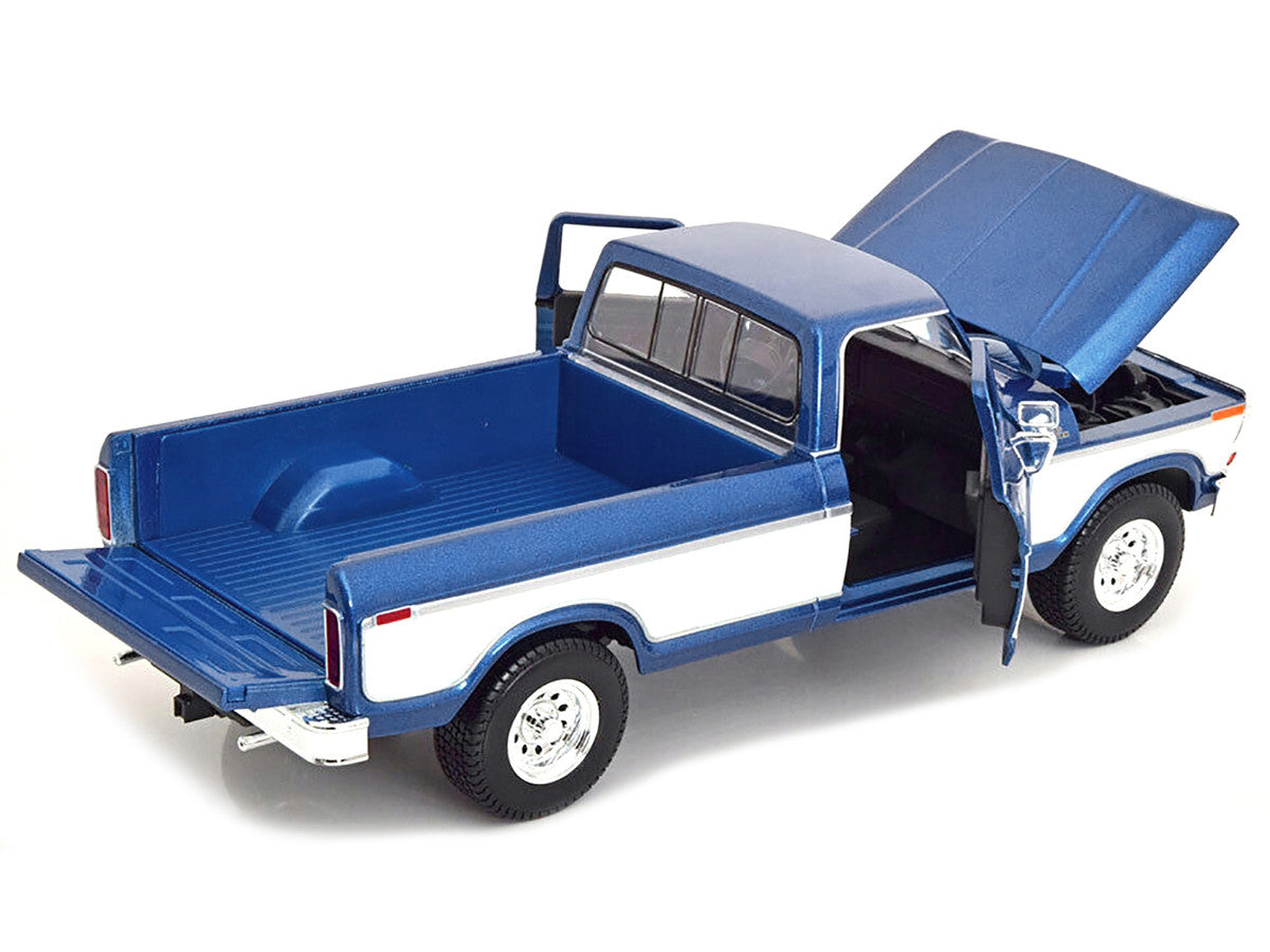 Maisto 1:18 1979 Ford F-150 Ranger Pickup Blue Metallic/Cream — product image 3