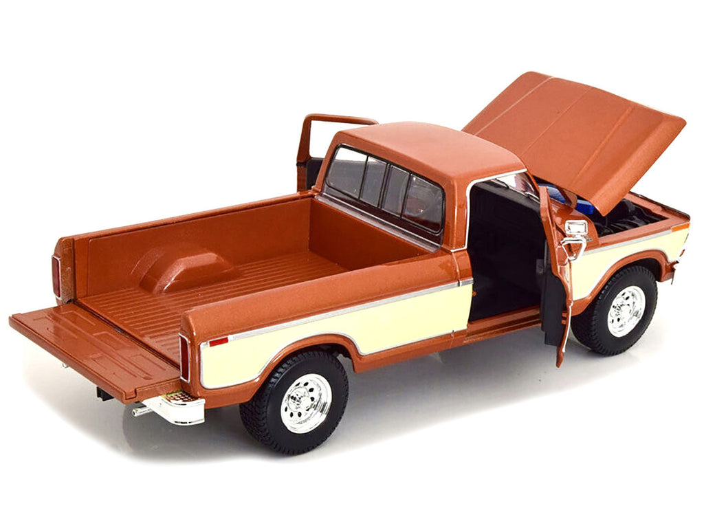 1979 Ford F-150 Ranger Pickup Truck Brown Metallic and Cream "Special Edition" 1/18 Diecast Model Car by Maisto-1